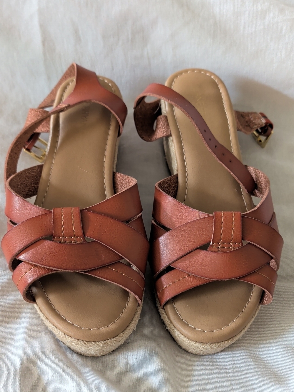Lane Bryant Brown Woven Strap Espadrille Sandals